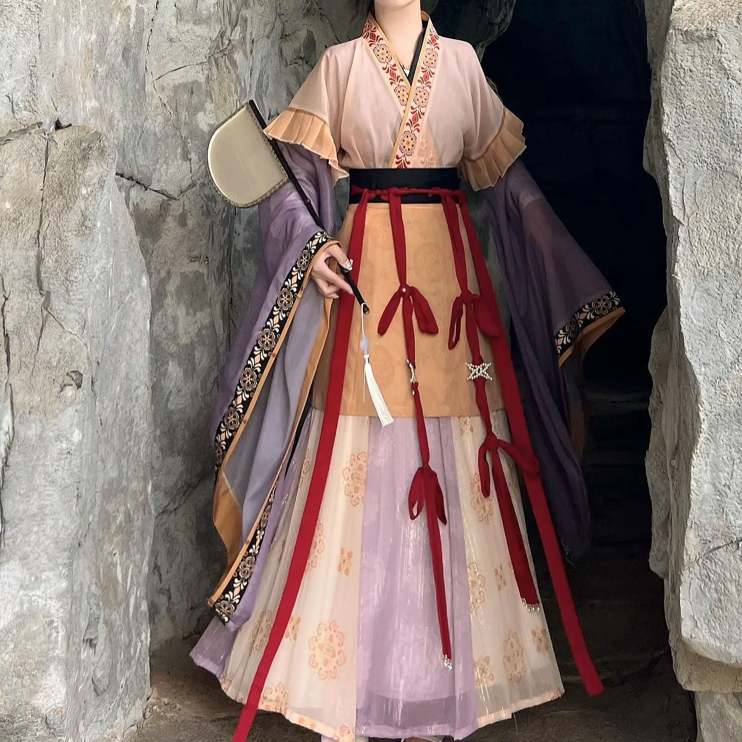 

Chinese Palace Style Wei Jin Traditional Hanfu Classical Elegant Dancer Garment Trendy Temperament Literature Art Hanfu Set