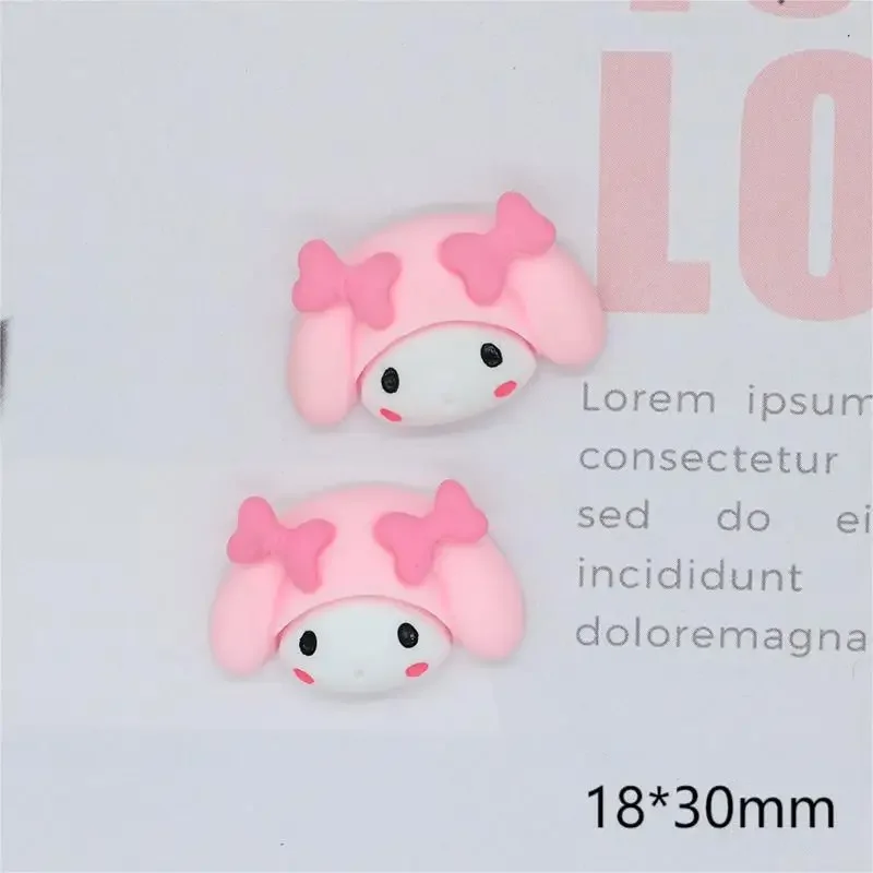 5pcs miniso Cartoon bow Sanrio Kuromi Cinnamoroll resin accessories diy cartoon resin flatback