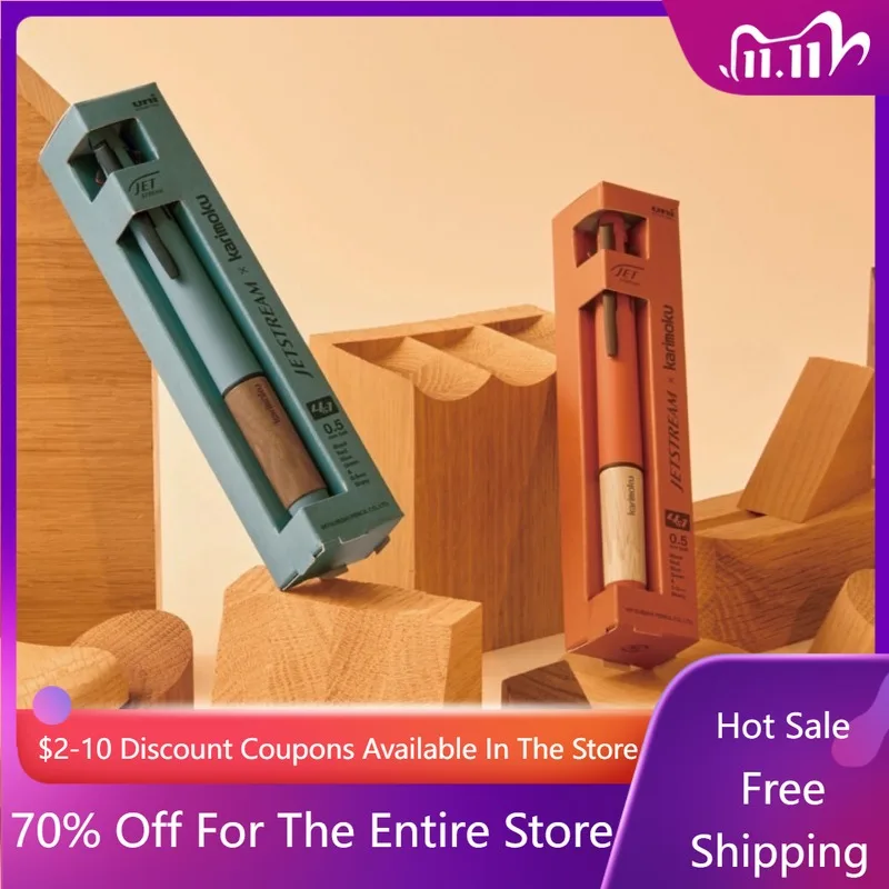 ปากกาหรูหราญี่ปุ่น UNI ปากกาลูกลื่นรุ่นลิมิเต็ดคาริโมกุลายไม้หลากสีน้ำมันขนาดกลางปากกาอเนกประสงค์เครื่องเขียน