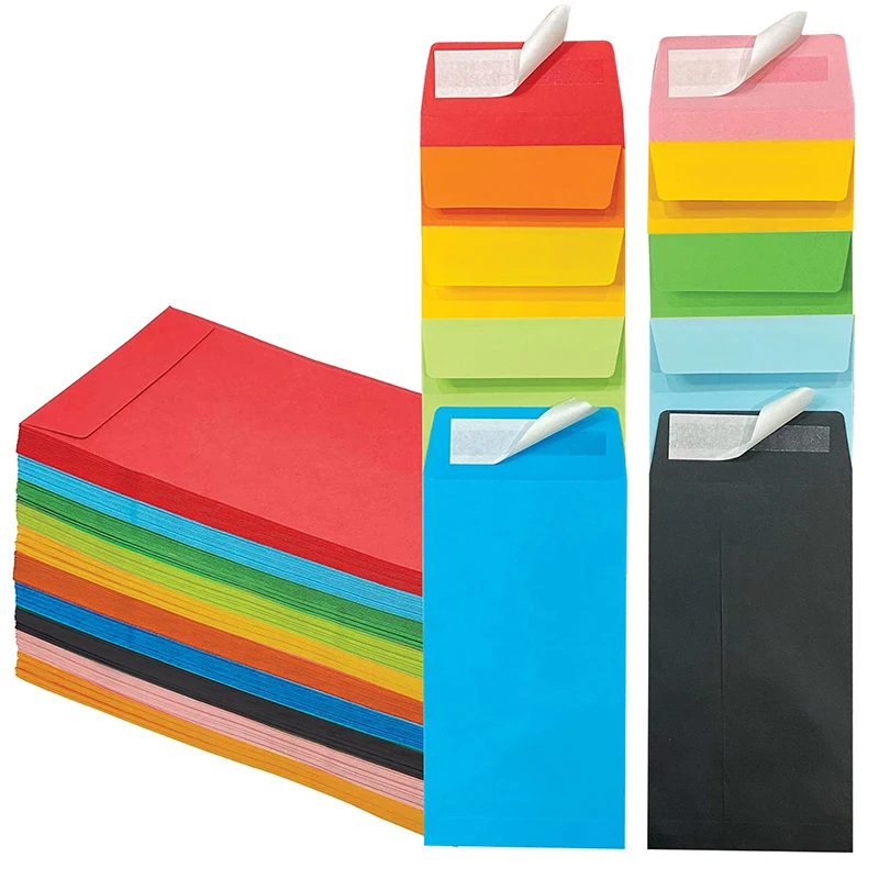 120 Pcs Self Adhesive Envelope Budget Cash Saving Envelopes Money Organizer Packaging Gifts Color Gummed Paper Challenge Home