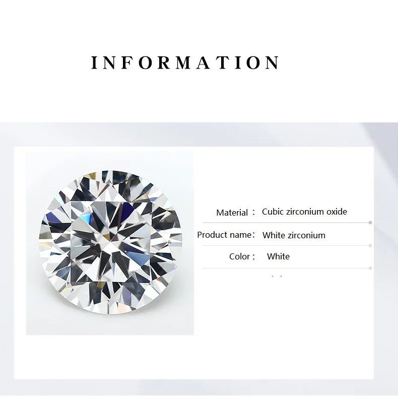 Cubic Zirconia Eight-heart Eight-arrow Round Zircon Synthetic 5A Stone for Jewelry Making Loose Gemstone 10 pcs.