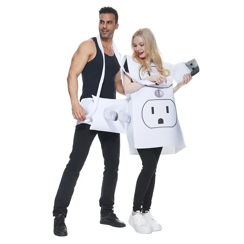 RT01 adulto divertido USB/enchufe de luz y enchufe pareja conjunto disfraz de Halloween carnaval Pascua Purim vestido de lujo y Gf1