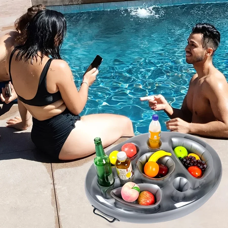 

inflatable Pool Drink Holder Large Capacity Floating Cooler For Hot Tubs Pools Beaches Parties Holds Drinks Phones Snacks