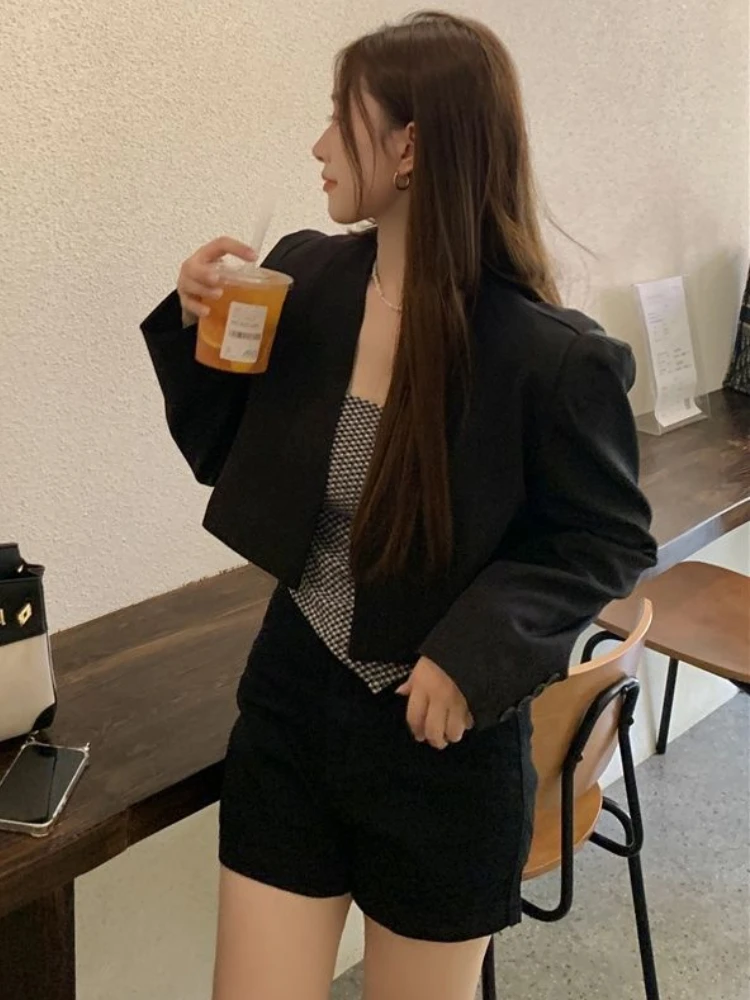 Blazer donna elegante moda semplice solido autunno casual capispalla tutto-fiammifero design tenero stile coreano ufficio donna accogliente basic