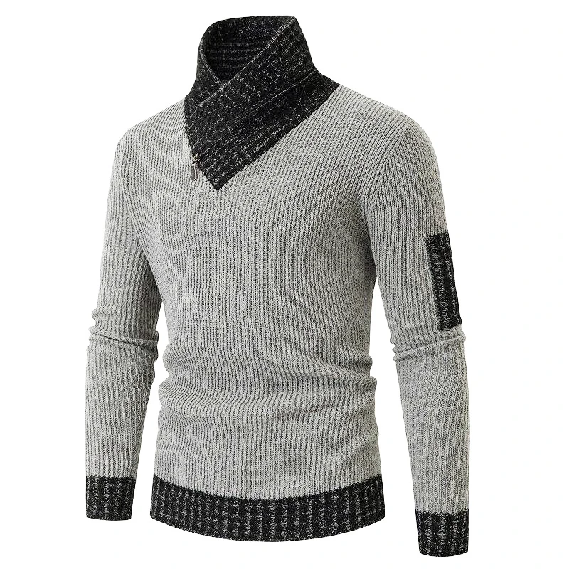 Suéter de cuello alto de lana para hombre, suéteres cálidos de Estilo Vintage informal, a la moda, otoño e invierno, 2023