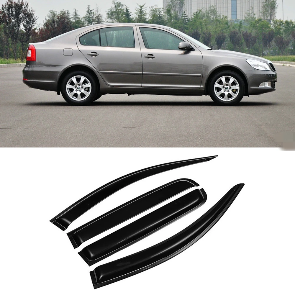 

Автомобильные аксессуары для Skoda Octavia 2008-2014, оконные козырьки, дождевая Защита от солнца, дефлектор ветра, погодозащитная тонкая литьевая отделка