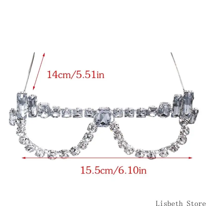 124A Kristallbrille ohne Linse, Strasssteine, Sonnenbrille, Glasrahmen für Damen und Herren