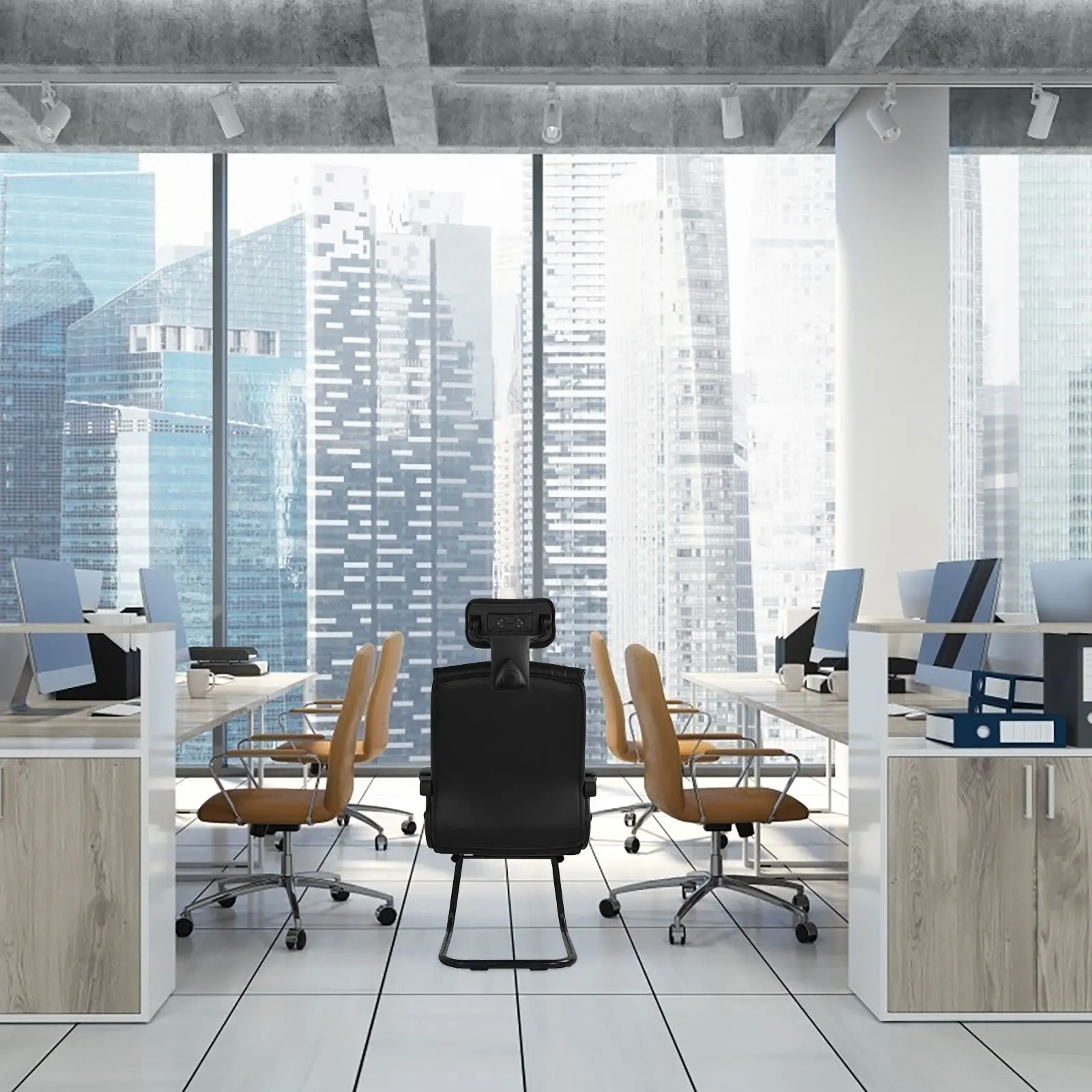 

Attachable Headrest for Office Chair Black Adjustable Angle Neck Support Pillow Compatible 19-23Cm Backrest Mesh Chair Headrest