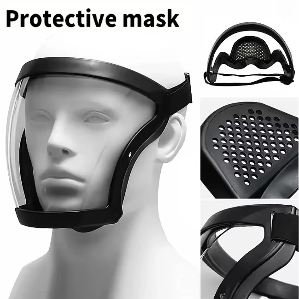 

Transpelarent Full Face Shield Mask Head Protective Cover Eye Safety Glasses Kitchen Tools Screen Visitors Dust WindProof Anti