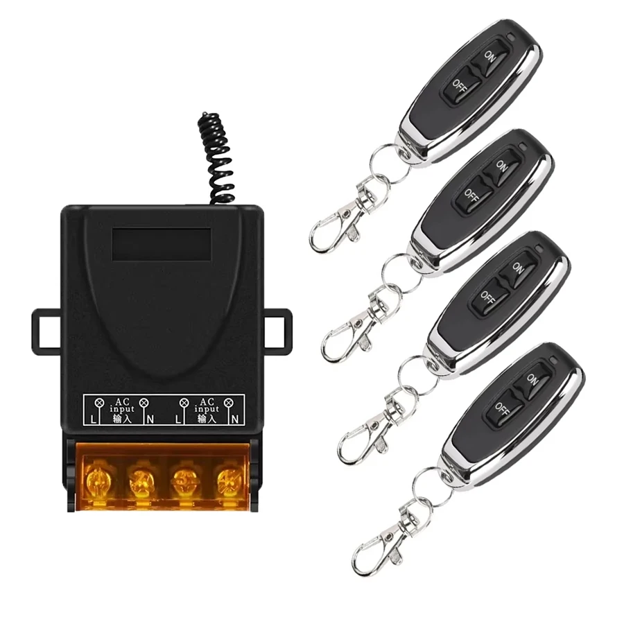 RF 433Mhz Draadloze Afstandsbediening Schakelaar AC 220V 110V 30A Relais Ontvanger + Aan/uit Zender Voor Elektrisch Apparaat LED Lamp