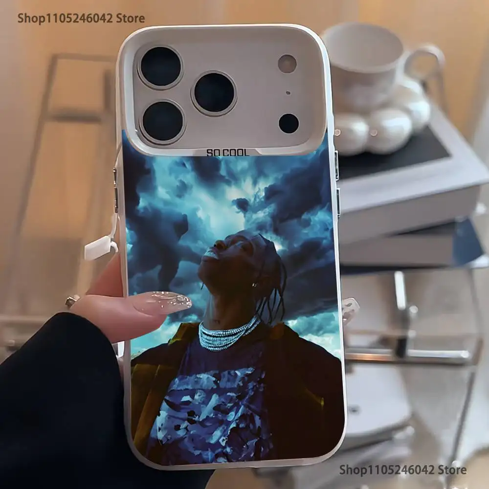 C-Cactus J-Jack Travis Scott Branco Matte Capa de telefone à prova de choque para iPhone 17,16,15,14,13,12,11,Pro,XS,Max,Plus,Mini,SE4,E