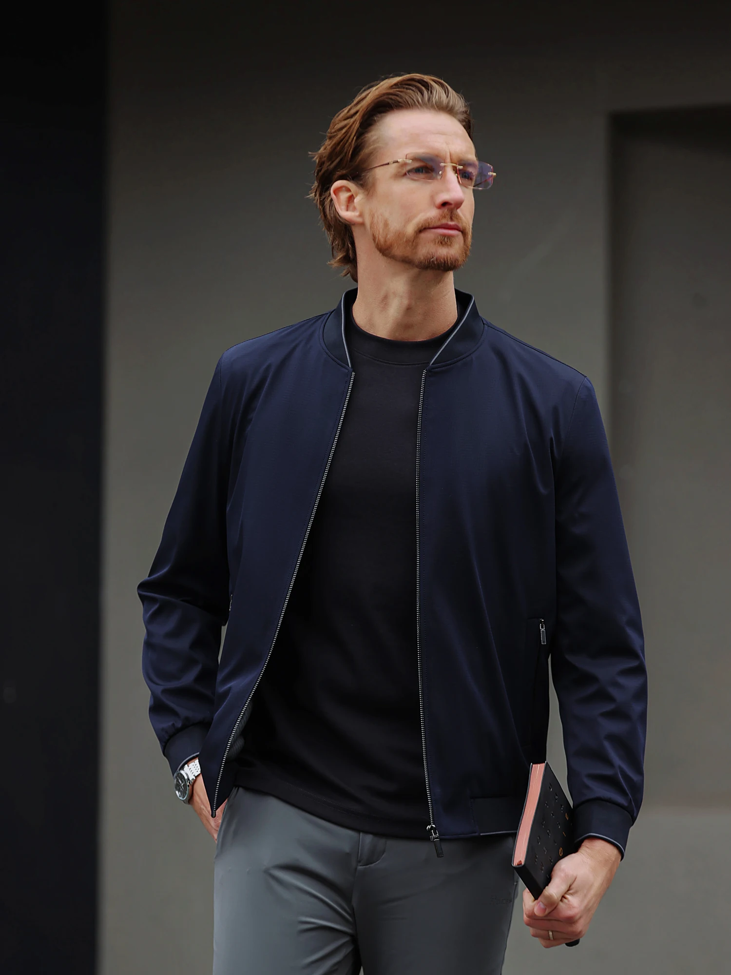 

Весенне-осенняя новая мужская куртка, модная пригородная куртка с воротником-стойкой для бизнеса и отдыха