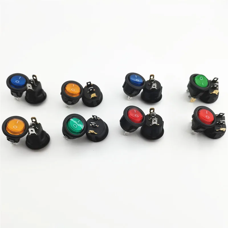 KCD1 20mm Led Switch 20A 12V Light Power Switch Car Button Lights ON/OFF 3pin Round Rocker Switch