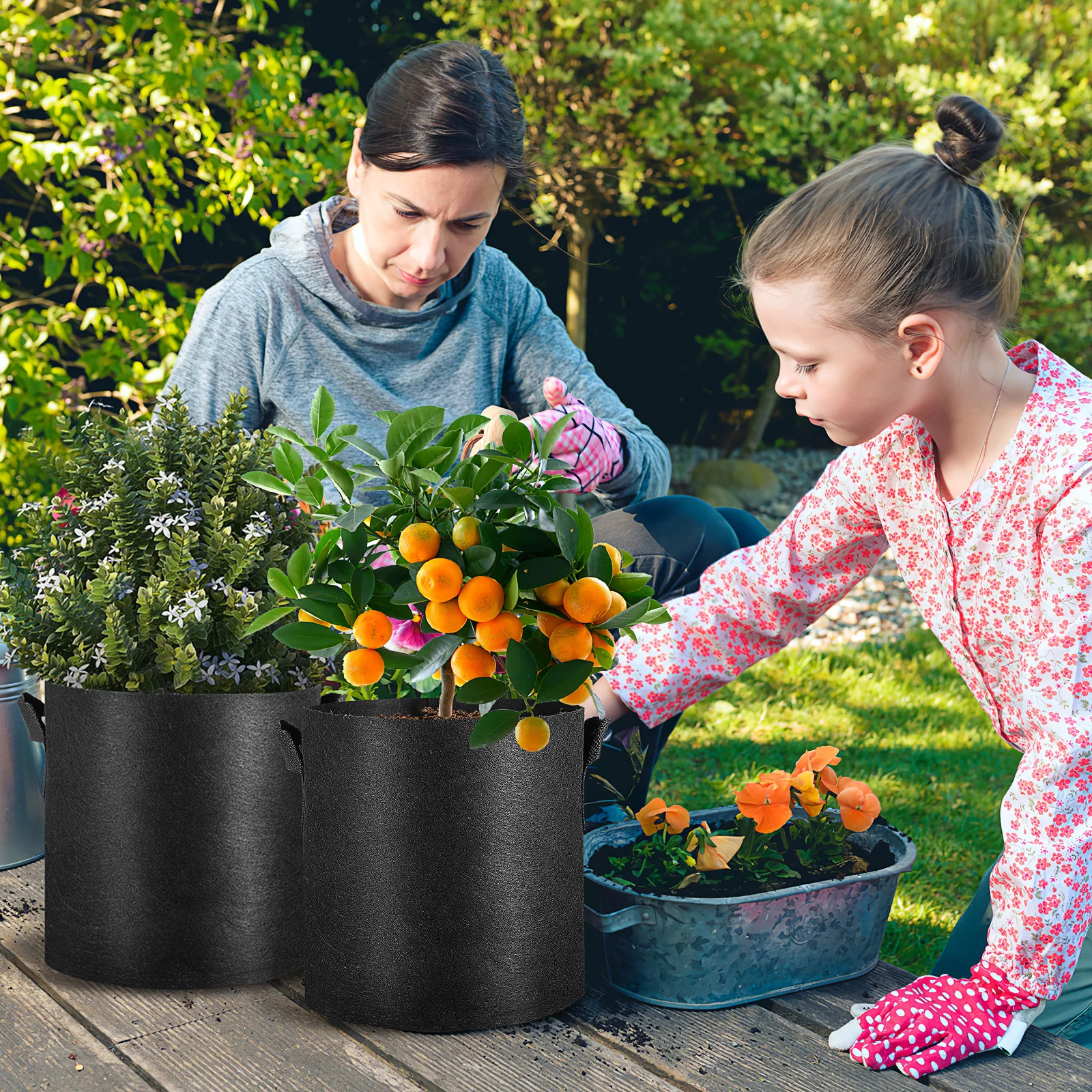 

12Pcs Grow Bags 3 Gallon Non-Woven Fabric Thickened Plant Pots with Sturdy Bottom for Vegetables Tomatoes Potatoes Onions