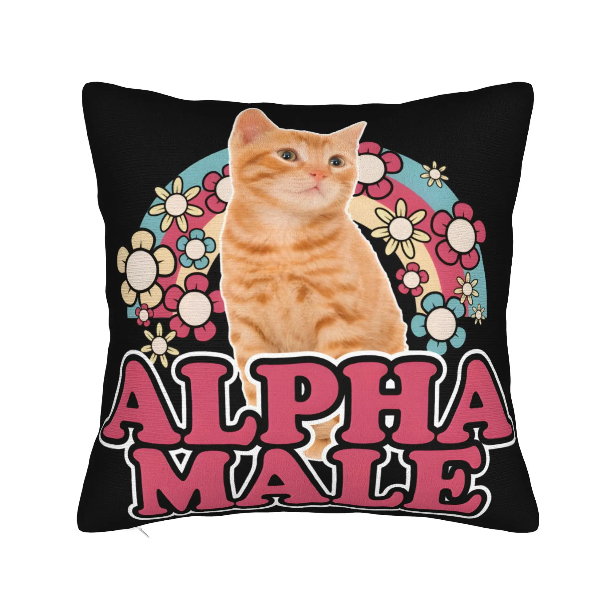 Alpha Male Cat Kitten Funny  Pillowcases Accessories Soft Cushion Cover Decor  Throw Pillow Case Cover Home Multiple Sizes