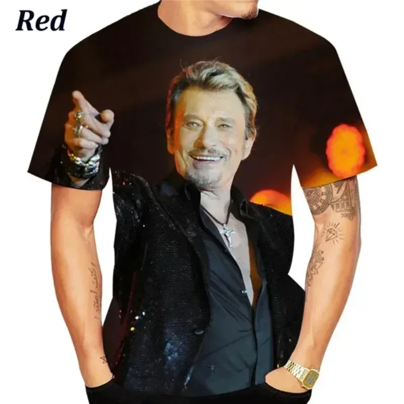 Singer Johnny Hallyday Rock 3d T-shirt Oversized Haikyuu Graphic Streetwear Fashion T Shirts Cosplay Men\'s Clothing Onlyfans