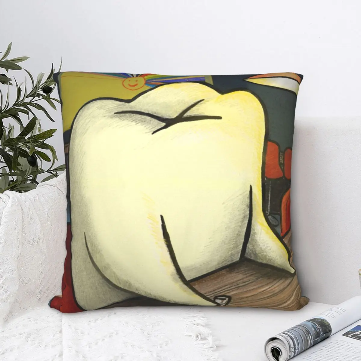 Dental Assistant Drunk Tooth Square Pillowcase Polyester Pillow Cover Velvet Cushion Decor Comfort Throw Pillow For Home Bedroom