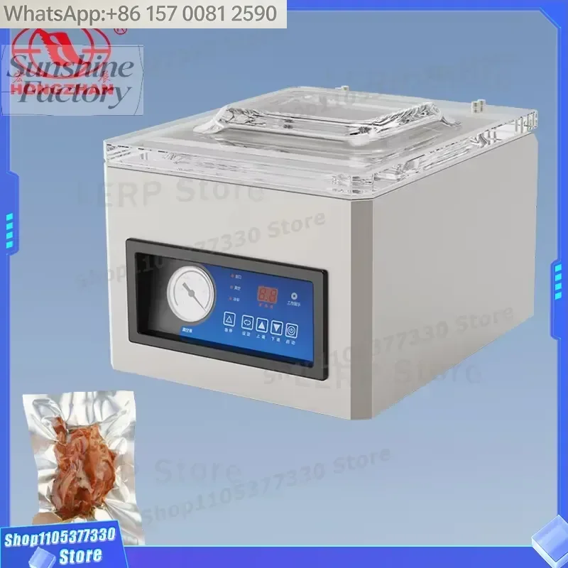 Single-chamber Electric Semi-automatic Vacuum Sealing Machine Seafood Film/Pouch Commercial Home Use Dual Voltage Energy