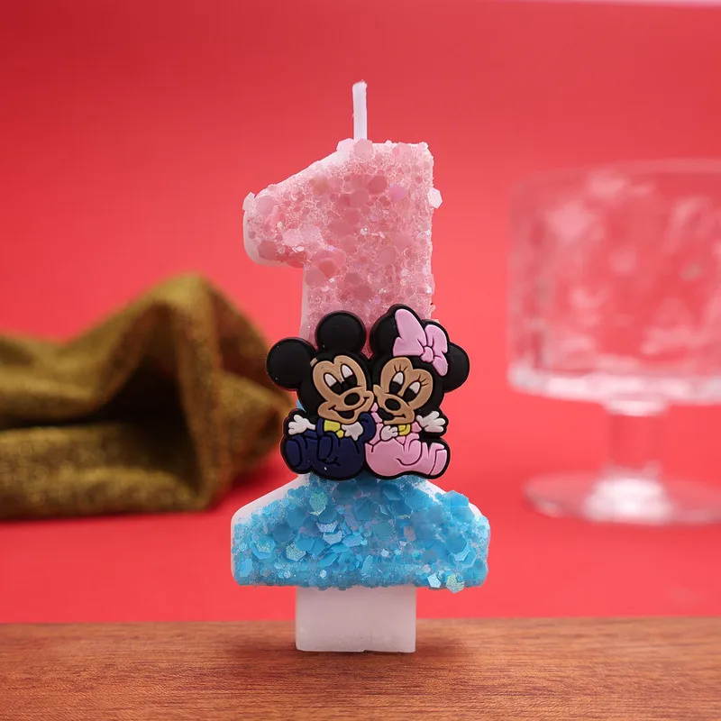 Bougies d'anniversaire Mickey et Minnie, Bougies Chiffres 0-9, Décorations de gâteaux créatives, Décorations de gâteaux d'anniversaire, Fournitures pour fêtes scolaires