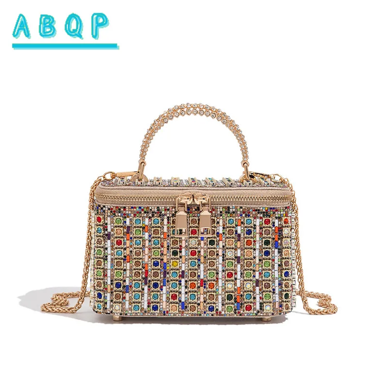 Dinner Women's Bag with Diamonds Shiny Dinner Party Women's Handbag Luxury Brand Fashion Diamond-encrusted Women's Shoulder Bag
