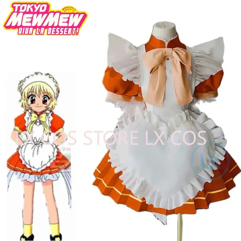 

lili 123Anime Tokyo Mew Fuon Purin Cosplay Costume Cute Orange Maid Dress Activity Party Role Play Clothing Custom-Make
