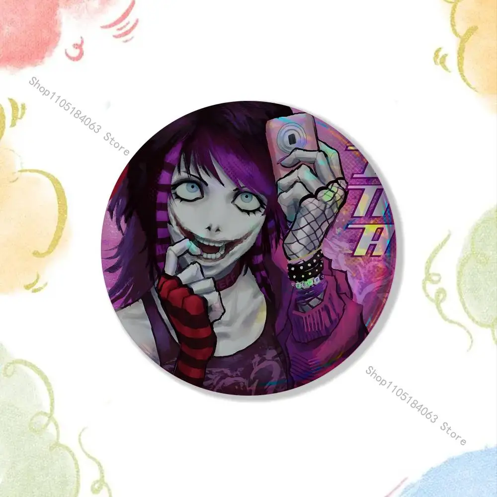 C-Creepypasta Killer N-Nina Badges Button Round Creative Pin Brooch Badge Bag Decor Fans Collect Friends Gifts