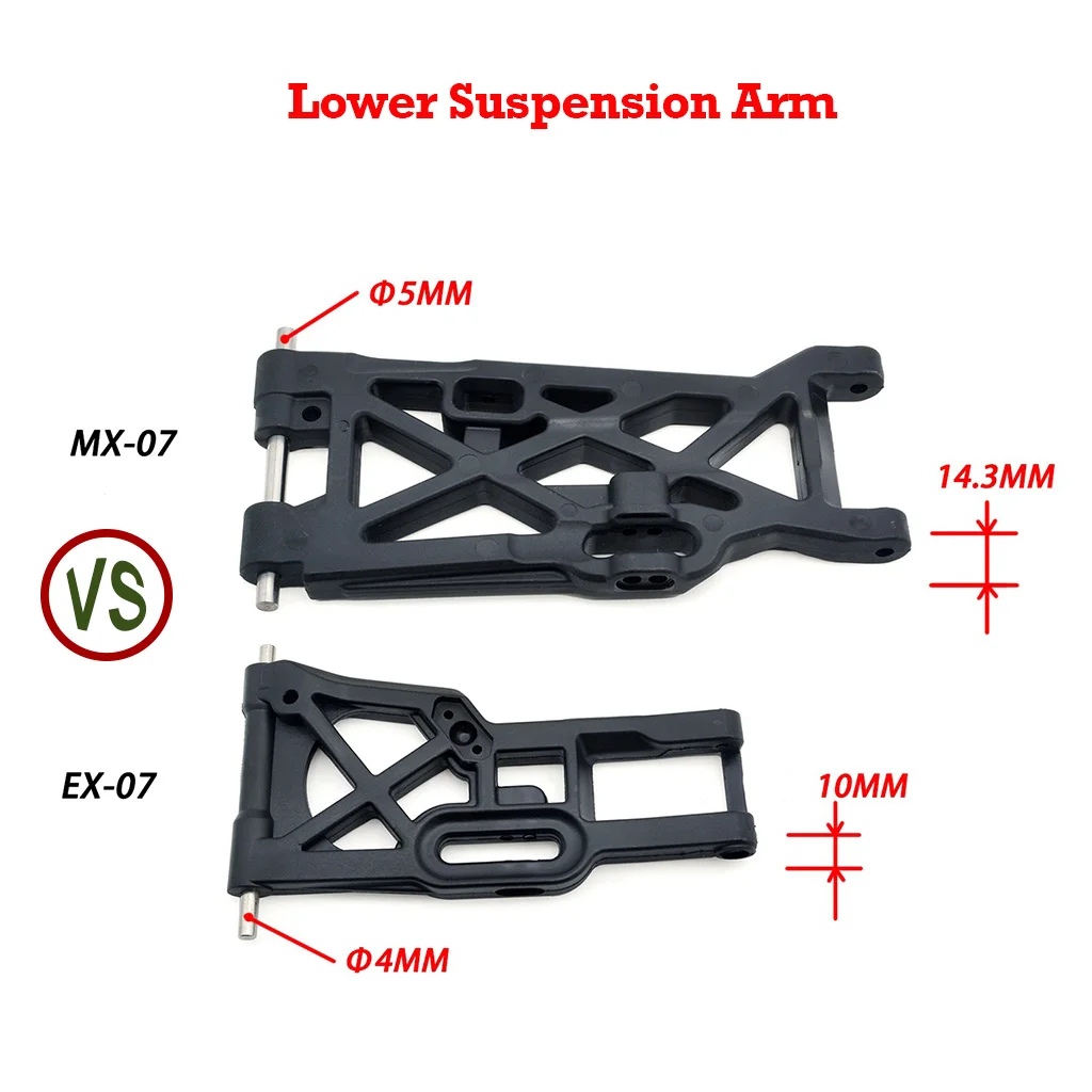 Przednie tylne dolne ramię zawieszenia dolne ramię wahadłowe #8716 dla 1/7 wyścigowych ZD MX-07 części do oryginalna aktualizacja samochodów RC