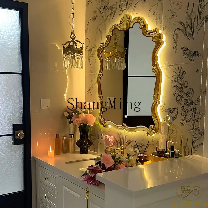 

CL bathroom with lamp fireplace decorative mirror bathroom wall mounted smart mirror retro makeup