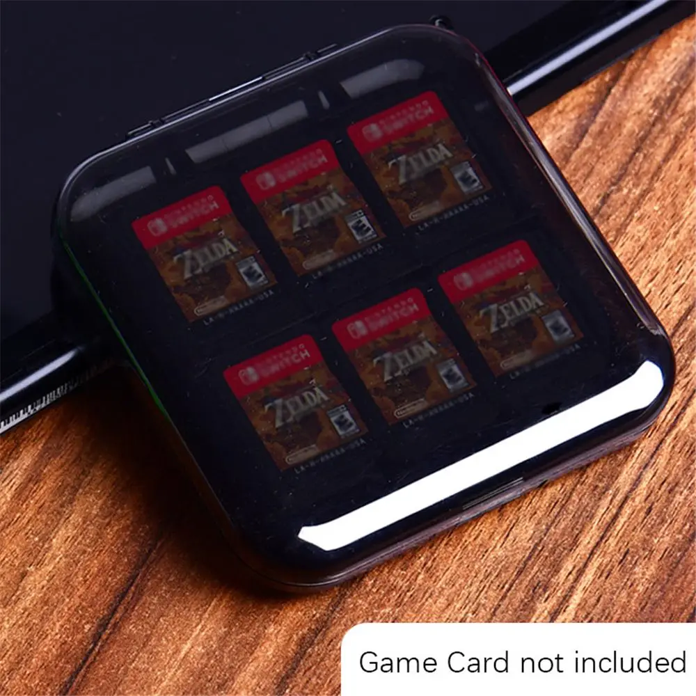 Hard Clear PC Shell Houder Game Card Case Opslag 12-gamecartridges voor Nintendo Switch PC Shell Anti-verloren touw