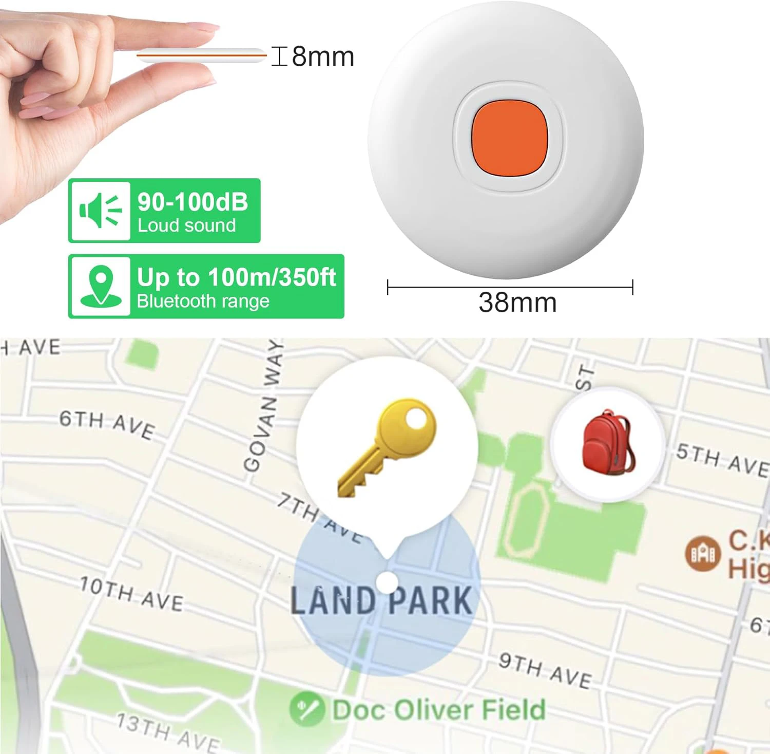 Etiqueta de aire GPS inteligente impermeable Mini rastreador inteligente Bluetooth etiqueta inteligente buscador de niños mascota coche rastreador perdido para Apple IOS sistema encontrar