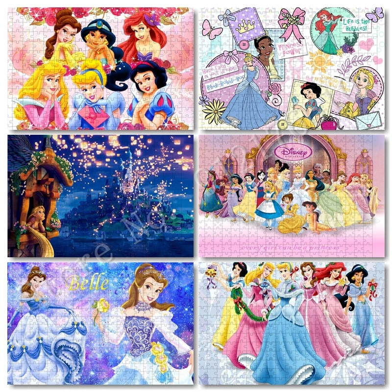 Magic Disneyland Jigsaw Puzzle for Adults Disney Princess Belle Snow White Crafts Home Decor 300/500/1000 Pics Puzzles Game Toys