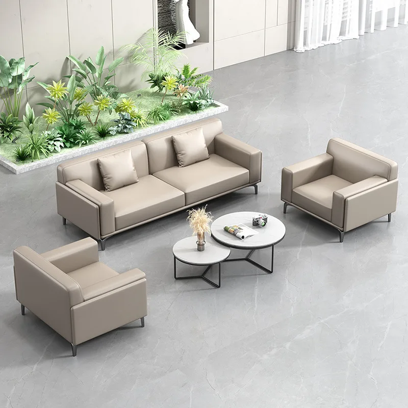

Office Sofa Business Reception Meeting Room Single Three-person Office Sofa Simple Coffee Table Combination Rest