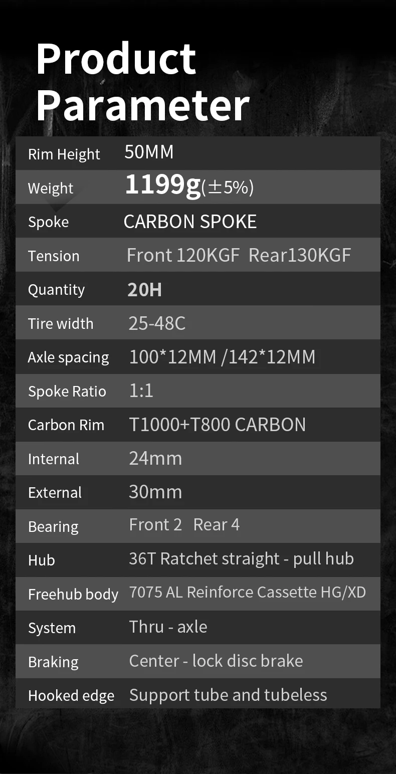KORE CYCLONE Carbon-Speichenlaufradsatz-50mm-T1000 Carbon-Felgen 36T/60T Ratchet-Nabe XDR/HG 700C Design für ultraleichte Straßenrennen – Detail 3