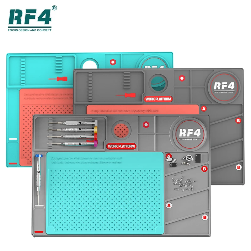 Rf4 isolado silicone tapete de solda soldagem 260x380mm bga desktop estação telefone reparação almofada plataforma manutenção RF-PO2 reparação