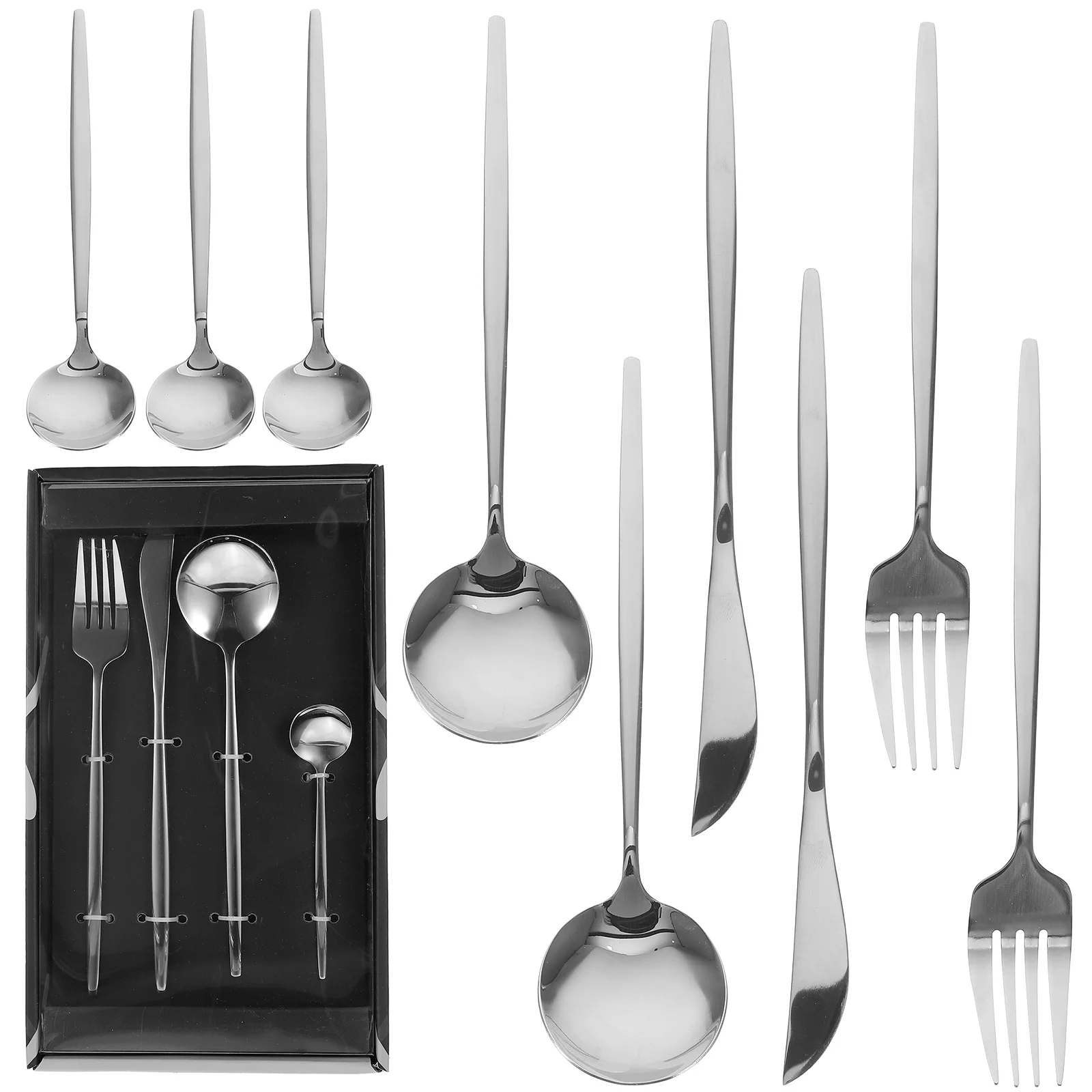 

1 set Stainless Steel Cutlery Set Steak Fork Spoon Kit Utensils for Wedding Party Camping Dinner Kitchen Supplies Fork