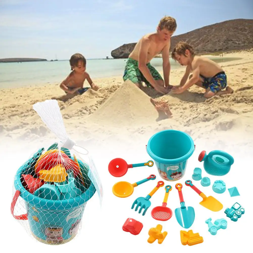 

18pcs Sand Toys Set For Kid Summer Digging Sand Plastic Bucket Shovels Beach Water Seaside Game Toy For Children Water O3u0