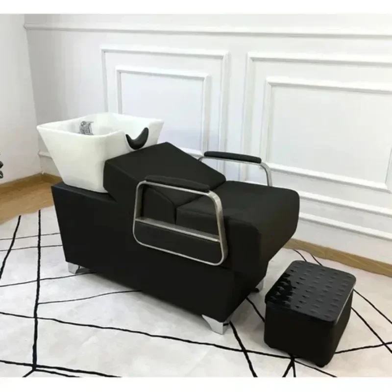 

Hairdressing Professional Italian Lying Light Luxury Shampooing Washing Chair Porcelain Makeup Chuveiro Headspa Cosmetologist