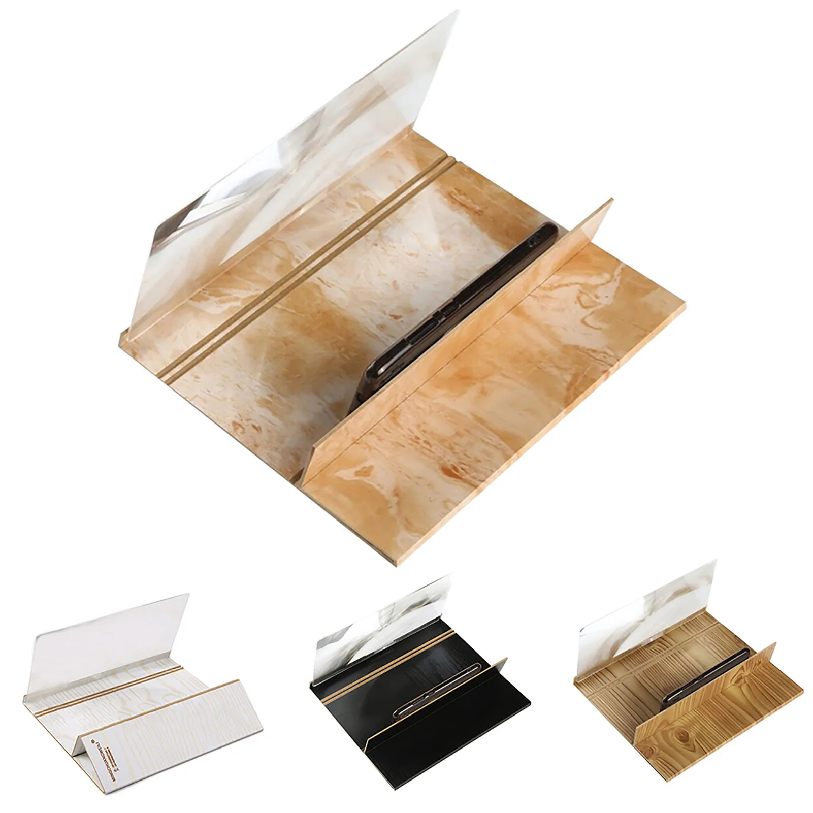 휴대폰 화면 돋보기 앰프, 접이식 디자인, HD 비디오 돋보기, 시계 영화, 스마트폰 브래킷 홀더