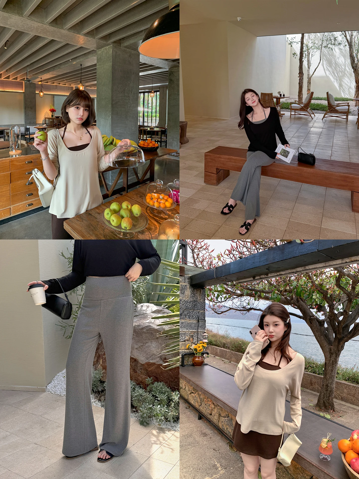 

Mashixi plus Size Women's Clothing Set Neck Hanging Vest Loose Pants Slimming Half Skirt Set Spring Fashion Casual Wear