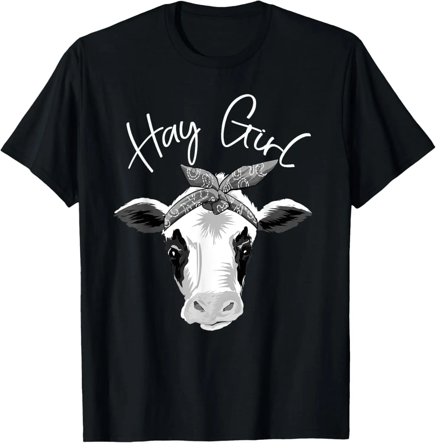 

Hay Girl Farmer Funny Cattle Cow Farm Lovers Gift Women Kids T-Shirt