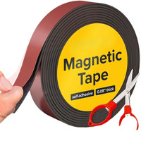 0.5-1.0m Length Economical Adhesive Magnetic Tape Soft Rubber Magnet Roll For Refrigerator Sticker Photo Metallic Surface Holder
