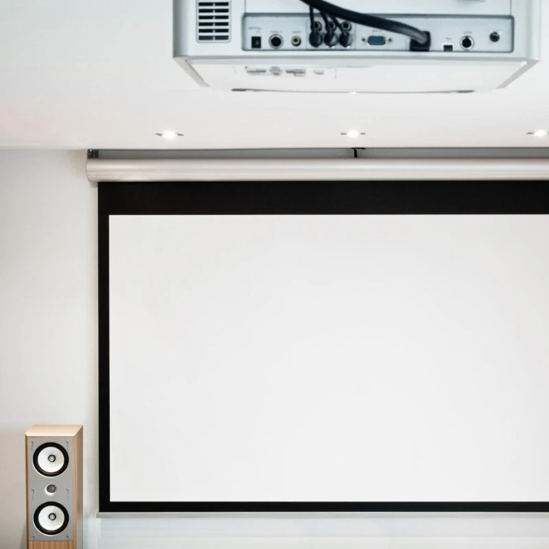 R2LF Adjustable Projectors Screen Mounting Bracket Heavy Duty 30kg Capacity Ceiling Wall Installation White AntiStain Surfaces