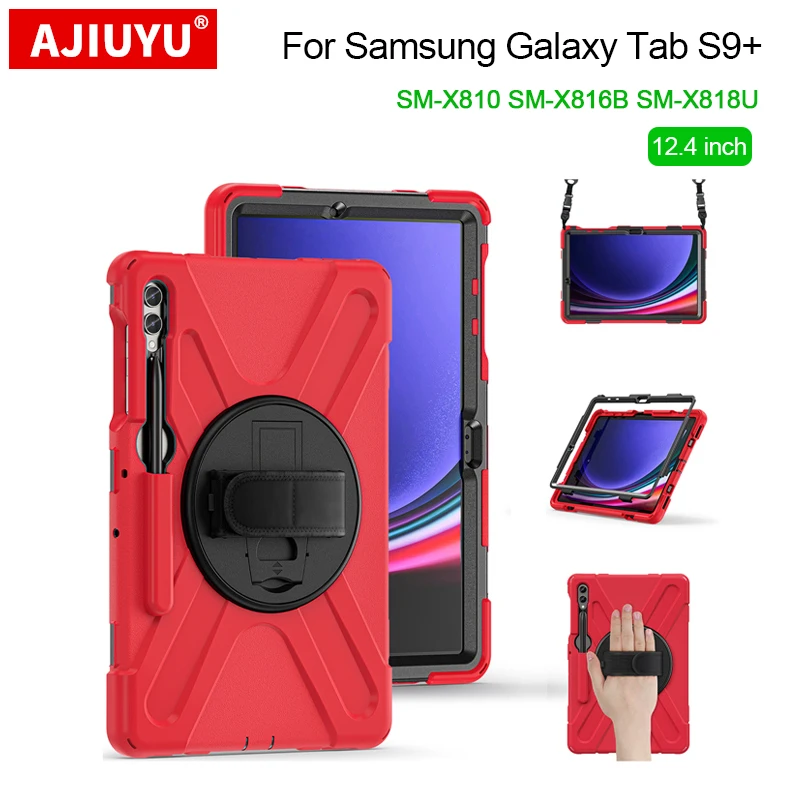 

Case For Samsung Galaxy Tab S9 Plus 12.4" Case Heavy Duty Shockproof Cover For Tab S9+ SM-X810 X816B X818U Tablet Silicon Case