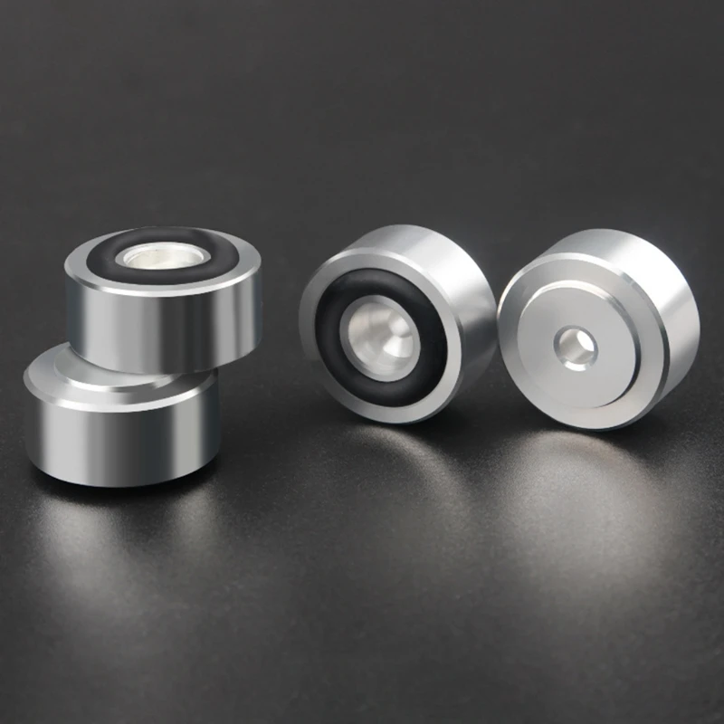 Almohadilla de pies de fijación antideslizante para altavoz, Base de amplificador de choque, cubierta de soporte de aleación de aluminio, amortiguador de aislamiento, 4 piezas