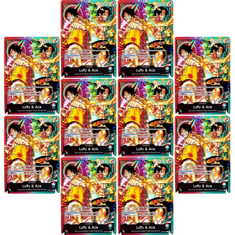 One Piece Card Luffy & Ace (Parallel) - Starter Deck EX: Luffy & Ace ST-30 Collectible Anime Game Replica Cards Etched Textures view 5