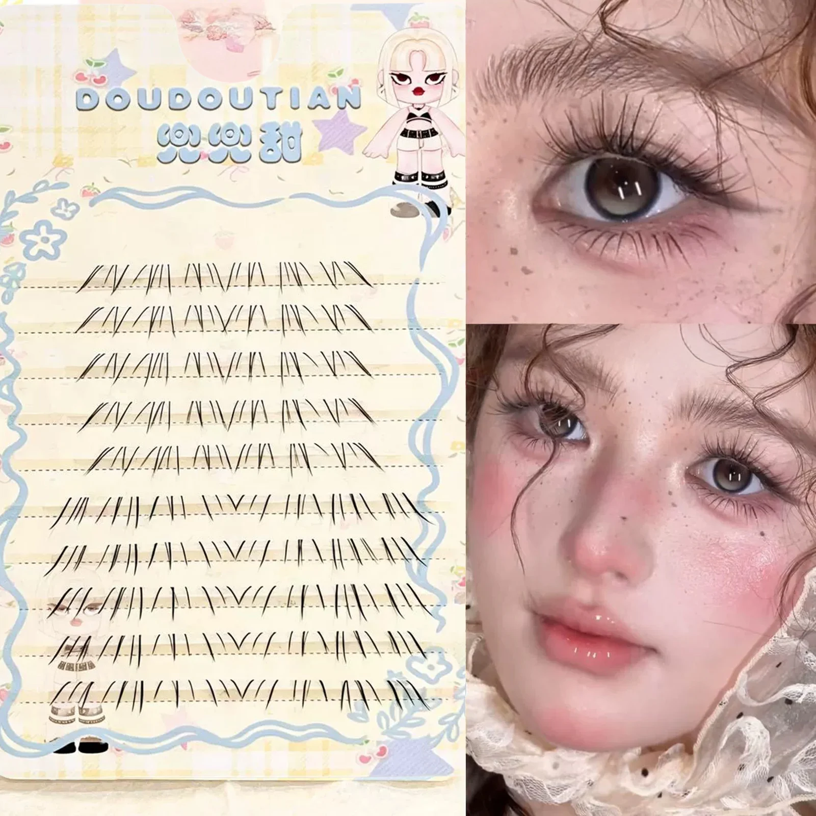Soft Synthetic Lower Lashes 5-7mm Mixed Length C Curl Natural Wispy Foxes Eye Designs Bottom Eyelash For Daily Wear Photo Looks