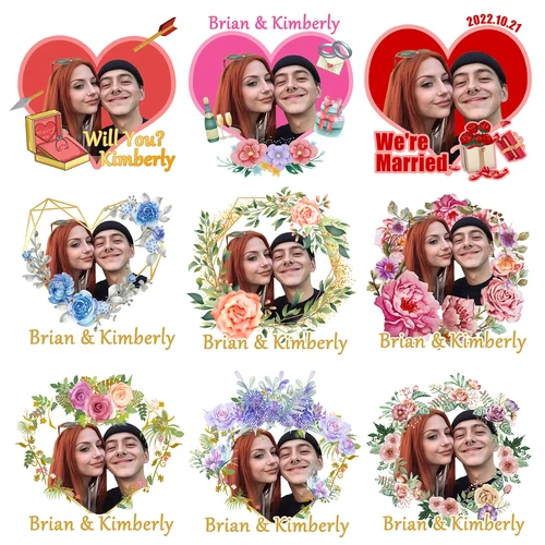 Imagen 1 del producto Pegatina de tatuaje temporal de boda impermeable personalizada con cara personalizada, foto, texto, nombre, fecha