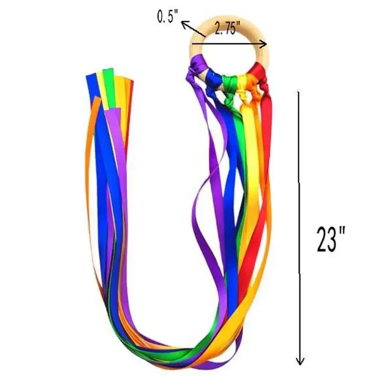 Giocattolo sensoriale stile Montessori Anello per nastro non tossico senza BPA Neonati verso l'alto Sviluppa il giocattolo sensoriale per il riconoscimento del colore