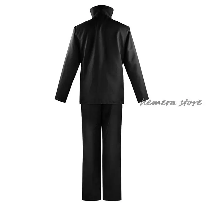 Anime JJK Gojo Satoru Cosplay Costume Tops Pants Eye Patch Halloween Party Men Uniform Gojo Satoru Wigs