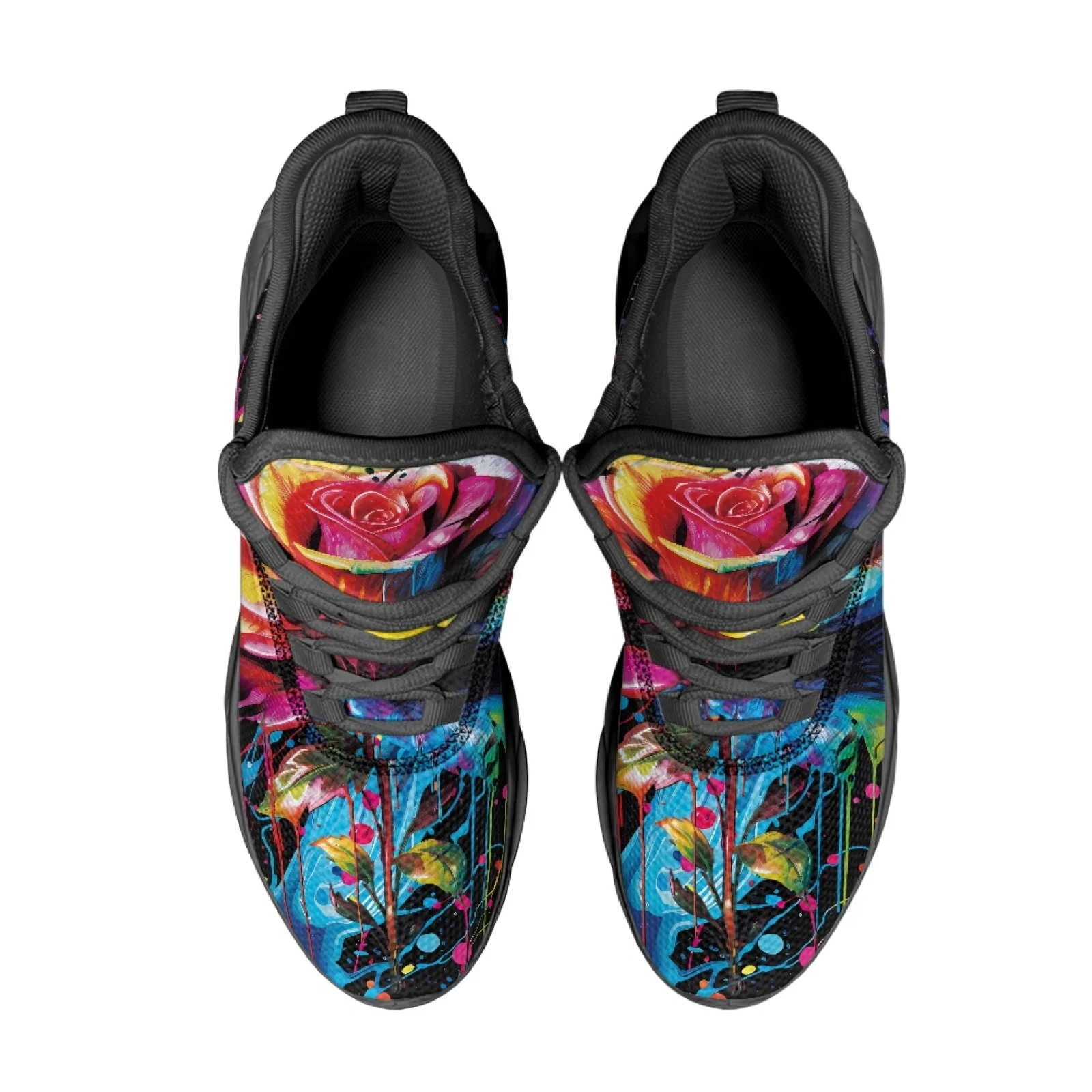 PENSTROLL PENSTROLL Non Slip Athletic Footwear Mesh & EVA Men's Running Shoes for Sports Adults New Design Rose Splatter Art